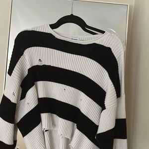 Princess Polly Black And White Stripe Sweater Size S/M